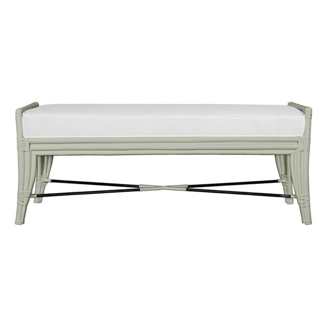 Malacca Bench - Celery green For Sale