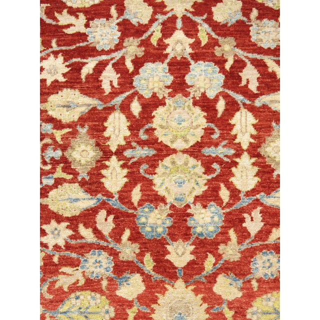 Traditional Vintage Circa 1990 Red Traditional Wool Rug - 4'5 X 5'5 For Sale - Image 3 of 4