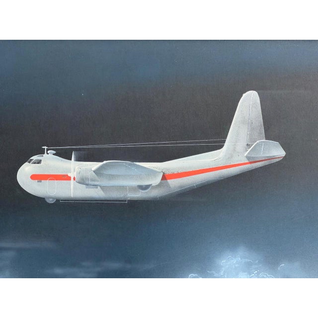 Wood World War 2 Original Oil Painting, Budd Rb - 1 Conestoga Cargo Airplane, United States Navy Rare Artifact - Circa 1942 For Sale - Image 7 of 9