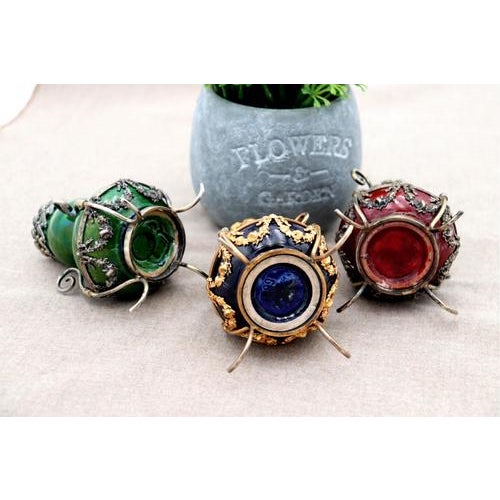 Small Silver and Porcelain Jars, Set of 3 For Sale - Image 3 of 7