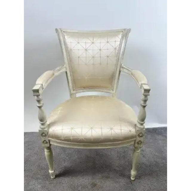 Off-white French Academic Revival Louis XVI Style Off-White Painted Chair C 1930's, a Pair For Sale - Image 8 of 16