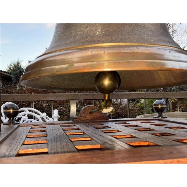 Large Antique Bronze Bell, College, Ship or Servants Bell, 1880 For Sale - Image 10 of 12