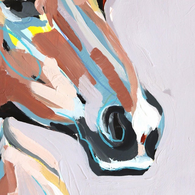 Ye Old Horse - Abstract Expressive Animal Portrait Mixed Media Painting Original Artwork by Kellie Newsome For Sale - Image 4 of 7