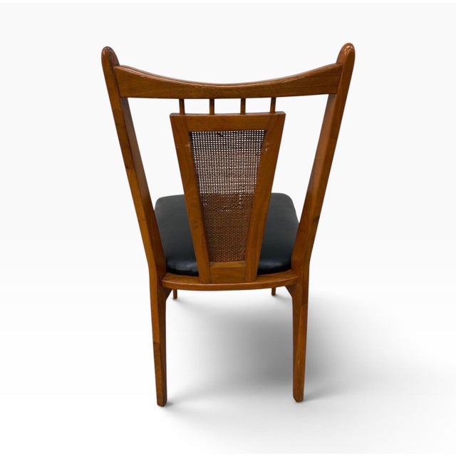 Mid-Century Modern Walnut Cane Back Dining Chairs - Set of 6 For Sale In Philadelphia - Image 6 of 9