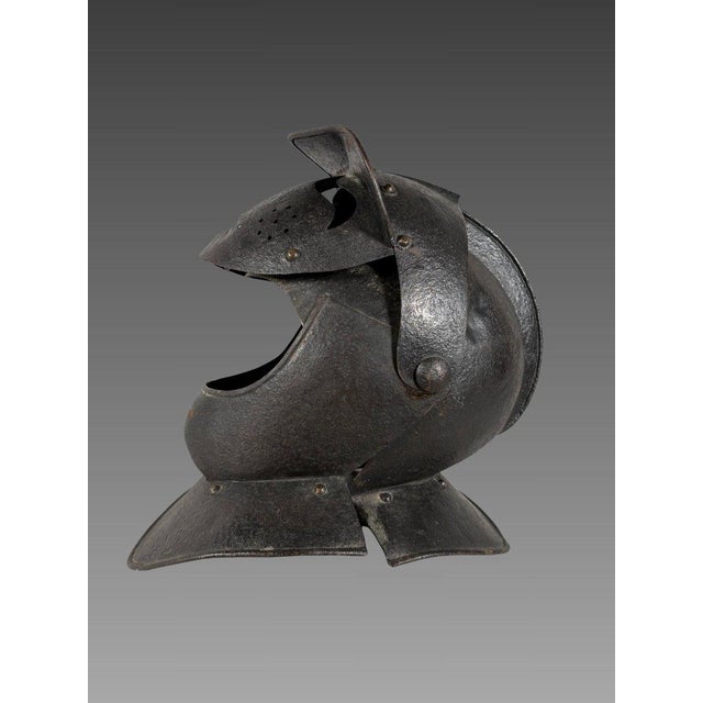 16th-century wrought iron "Savoyard" helmet For Sale - Image 9 of 11