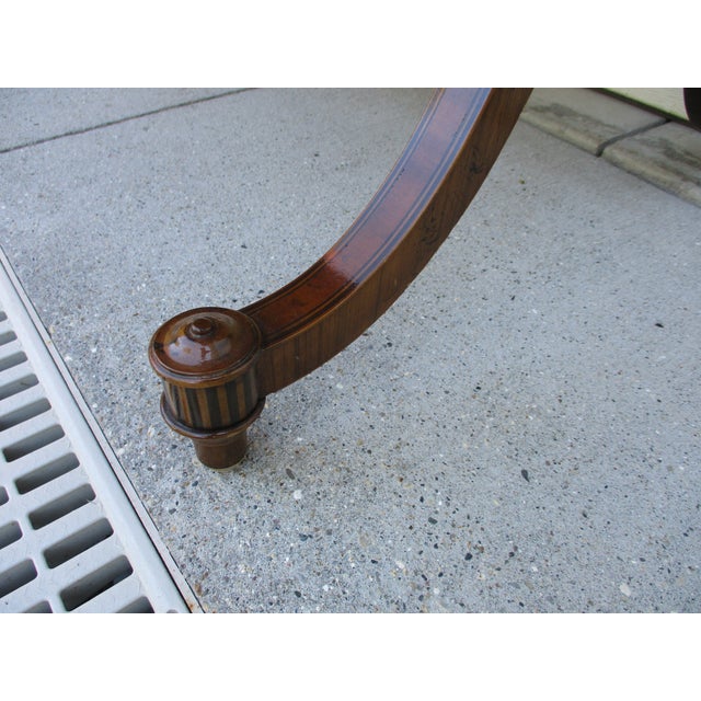 Baker Furniture Mahogany Regency Style Drop Leaf Sofa Side Table For Sale - Image 10 of 12