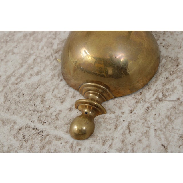 Metal Pair Vintage Colonial Williamsburg Brass Candelabra Wall Sconces For Sale - Image 7 of 13