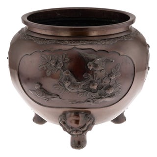 Large Antique Japanese Meiji Bronze Mythological Planter, 19th Century For Sale