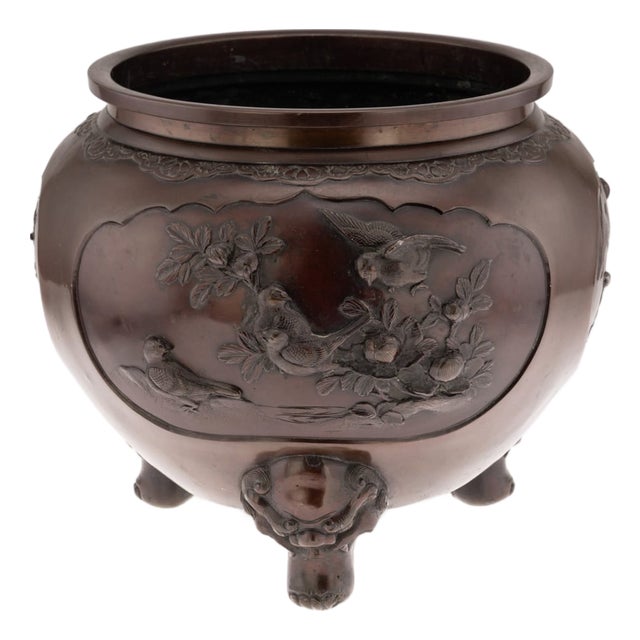 Large Antique Japanese Meiji Bronze Mythological Planter, 19th Century For Sale
