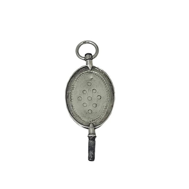 19th Century Dutch silver watch-key with a scene of a bunch of grapes 19th century silver watch-key in an oval shape with...