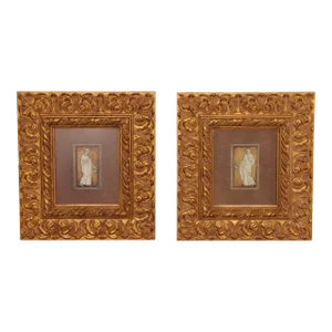 Vintage Classical Greco Roman Figural Decorative Wall Plaques - A Pair