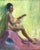 American Impressionist Oil Painting on canvas of a Nude Female with a Russian Balalaika by Harry Barton. From the estate...