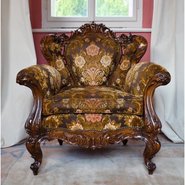Italian Neo-Baroque Sofa and Lounge Chairs, Set of 5 For Sale - Image 11 of 15