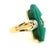 1980s Italian Modernist 14k Gold Malachite & Diamond Statement Ring, Signed Tj, Size 6.75 For Sale - Image 4 of 13