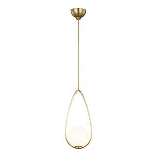 AERIN By Visual Comfort Studio Galassia 1-Light Pendant in Burnished Brass For Sale