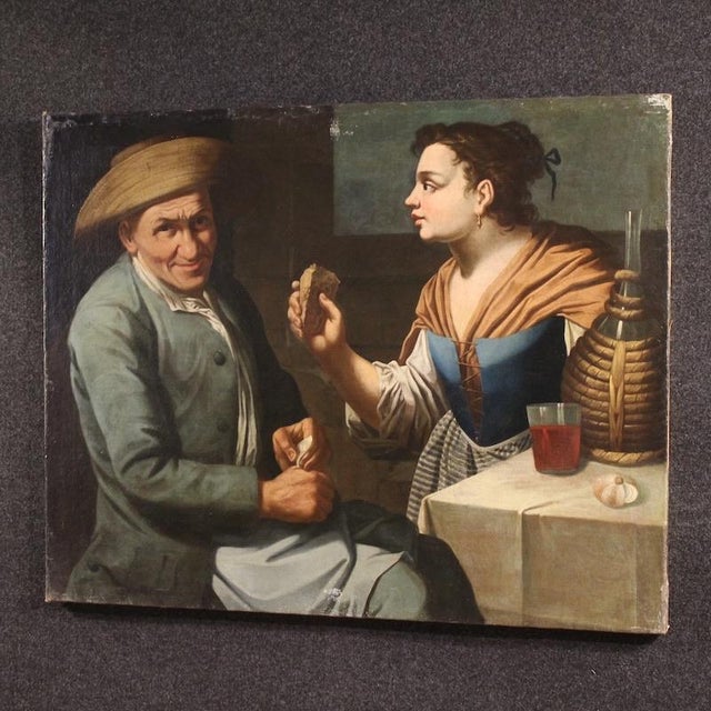 Lombard School Artist, Figurative Composition, 1670, Oil Painting on Canvas For Sale - Image 13 of 14