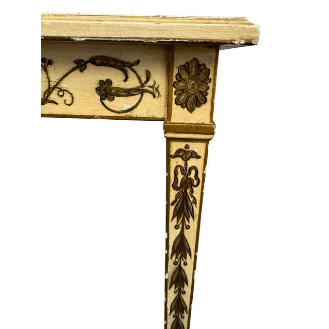 Mid 20th Century French Painted Decorated End table with Neoclassical Designs For Sale - Image 18 of 18