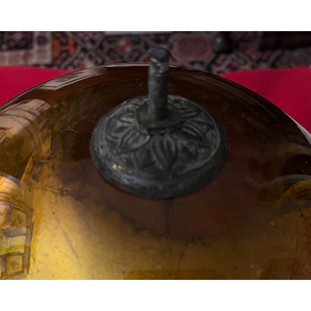 19th Century Very Large 19th Century German Gold Mercury Glass Kugel Sphere or Witch's Gazing Ball For Sale - Image 5 of 9