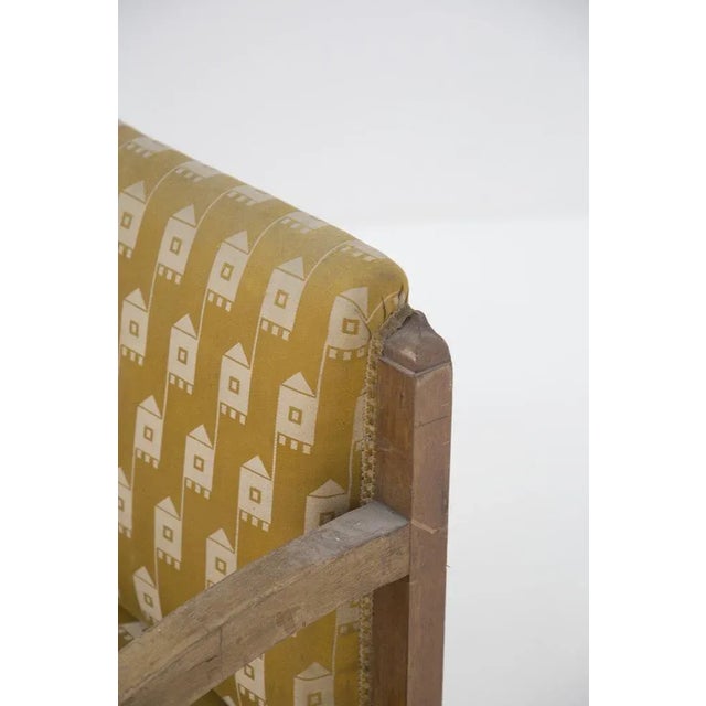 Vintage Fabric and Brass Wooden Sofa, 1950s For Sale - Image 6 of 10