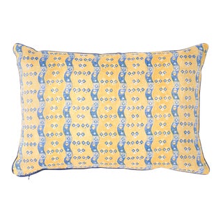 Schumacher Ottilie Stripe 16" Lumbar Pillow in Yellow For Sale