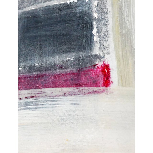 Surrealism Pantomime.II Framed Abstract Red/Gray Painting For Sale - Image 3 of 3