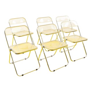 Plia Chairs by Anonima Castelli, Set of 6 For Sale