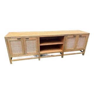 Blonde Cane Credenza For Sale
