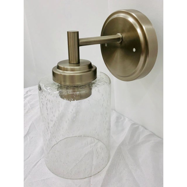 Stunning Modern Silver Chrome Metal & “Bubble” Glass Light Fixture / Hanging Sconce. Original finish fittings wiring and...