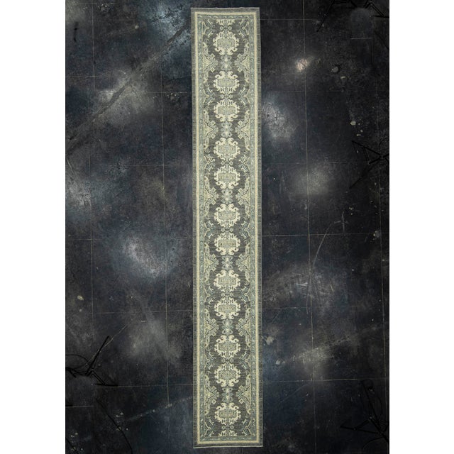 Black Turkish Oushak Rug 2'10" x 18' #20243 For Sale - Image 8 of 8