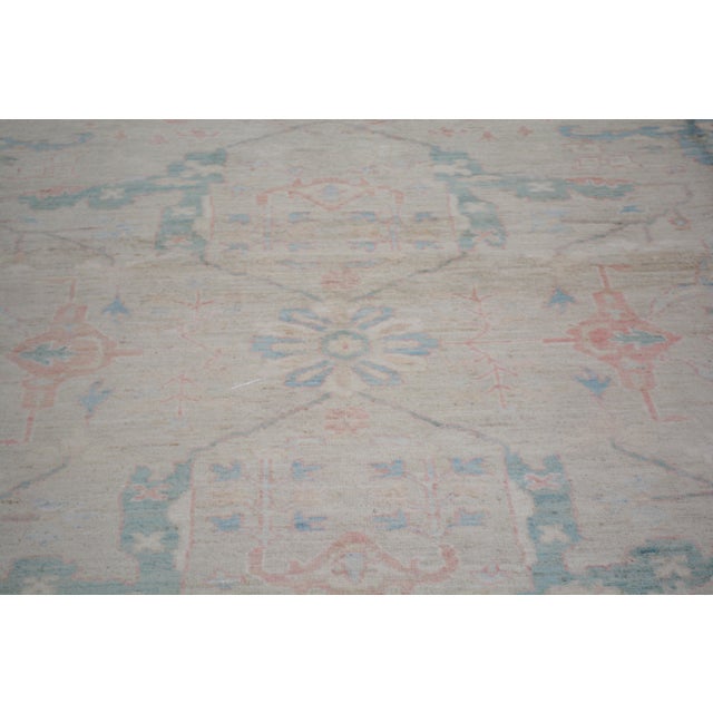 Turkish Oushak Hand Knotted Wool Rug, 12'x13'8" For Sale - Image 4 of 5