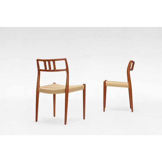 Vintage Model 79 Dining Chairs in Teak and Paper Cord by Niels Otto Møller for J.L. Møller Mobelfabrik, 1960s, Set of 4 For Sale - Image 3 of 6