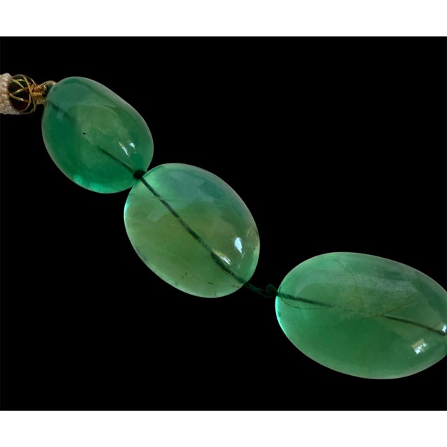 Gemstone Fluorite Bead Necklace Tumble Large Smooth Green Polished Nugget Adjustable Length For Sale - Image 9 of 18