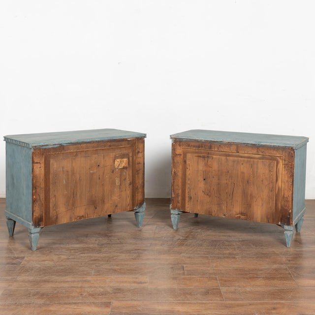 Pair, 19th Century Blue Gustavian Pine Chest of Drawers For Sale - Image 11 of 11