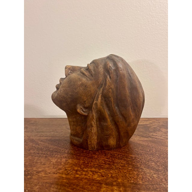 1967 Haitian Modernist Carved Wood Female Bust by André Lafontant, Signed For Sale In Miami - Image 6 of 7
