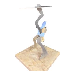 1970s “The Test” by William Dickey King – Aluminum Figural Sculpture Mid Century For Sale