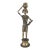 Vintage Dhokra Brass Woman and Child Figurine, Lost-Wax Tribal Sculpture, 15" For Sale
