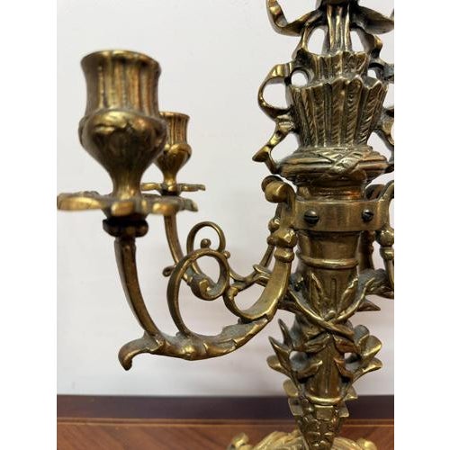 French Napoleon III Revival Candleholder in Gilt Brass For Sale - Image 3 of 6