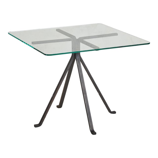 Petite Iron + Glass Top 'Cuginetto' Coffee Table by Enzo Mari, Italy 1970s For Sale