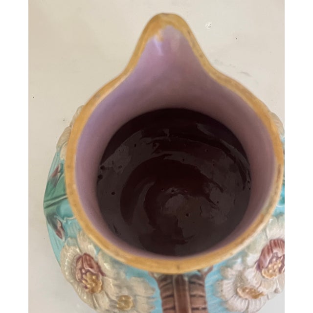 Victorian Era Majolica Pitcher, England, C. 1880's For Sale - Image 9 of 13