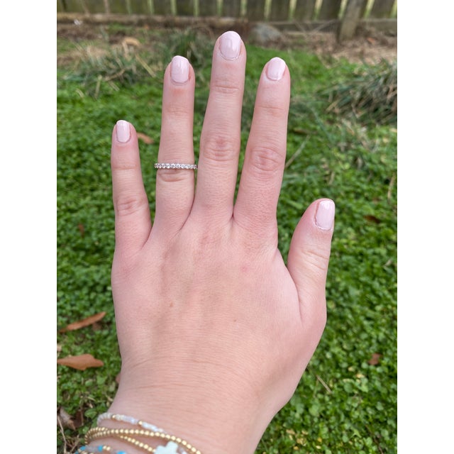 0.75ctw Diamond Band Ring, 14k White Gold, Ring Size 5.25, Stackable For Sale In Greensboro - Image 6 of 7