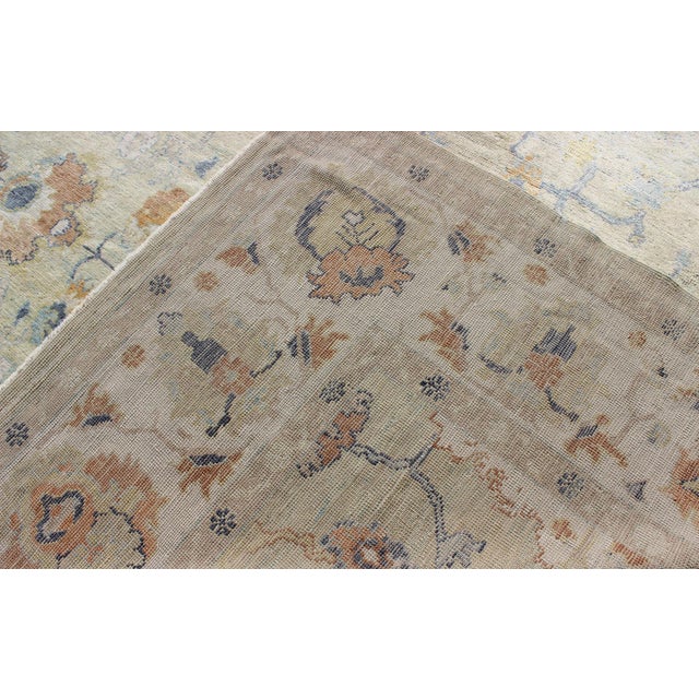 Long Oushak Rug in Light Green by Keivan Woven Arts 10'9 X 16' For Sale - Image 10 of 10