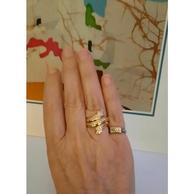 18 Karat Gold Snake Ring with Diamonds, 2000s For Sale - Image 4 of 5