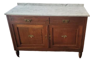 1920s Oak French Louis XVI Commode Dry Sink Wash Stand Cocktail Dry Bar