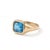 Contemporary Swiss Blue Topaz Signet Ring • Emerald Cut Gemstone Statement Ring • December Birthstone Ring Us 7 For Sale - Image 3 of 3