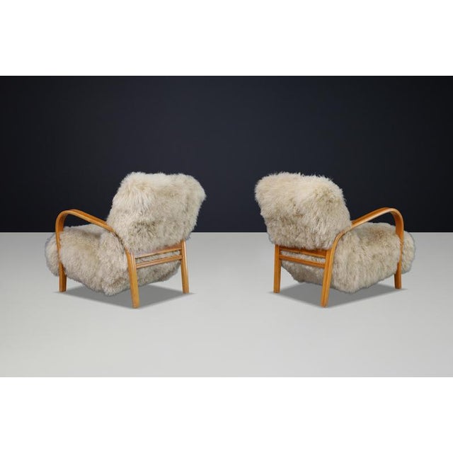 Wood Czech Bentwood Lounge Chairs, 1940s, Set of 2 For Sale - Image 7 of 15