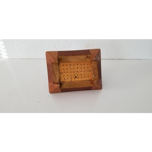 Brown Postmodern Geometric Art Decorative Wood Box For Sale - Image 8 of 10