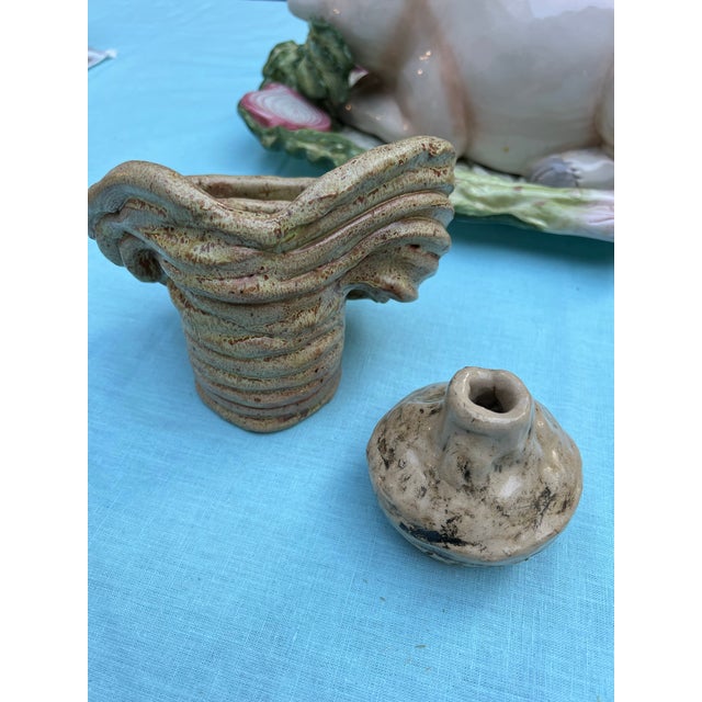 Vintage Handmade Pottery Vase and Bowl Set- 2 Pieces For Sale - Image 4 of 12