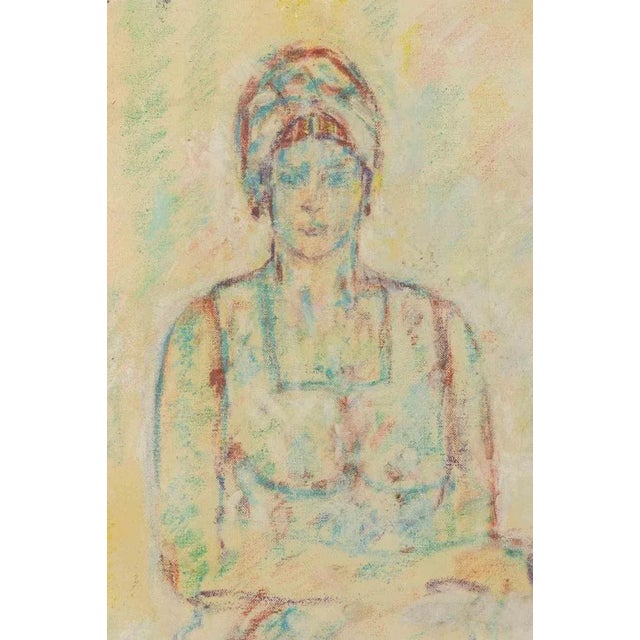 Oil pastel and watercolor on paper realized by sirio pellegrini in 1975. Hand signed and dated. Includes a wooden frame...