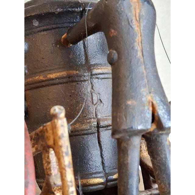 Large Vintage 21" Cast Iron 3-Horse Fire Pumper Wagon Toy - Utexiqual / Kenton Style For Sale - Image 17 of 18