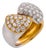 Mid Century 1.60 Carat Diamond 18k Yellow and White Gold Bypass Ring, Size 6.5 For Sale